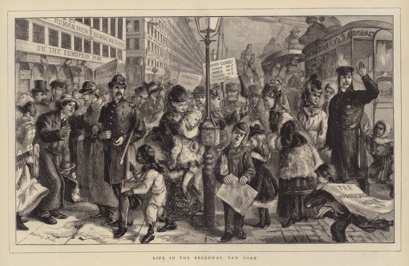 Life in the Broadway, New York by Sydney Prior Hall