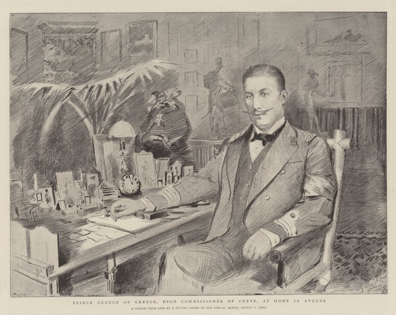 Prince George of Greece, High Commissioner of Crete, at Home in Athens by Sydney Prior Hall