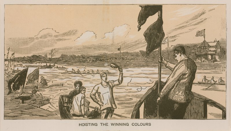 Reminiscences of an Oxford and Cambridge Boat Race: Hoisting the winning colours by Sydney Prior Hall