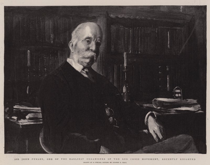 Sir John Furley, One of the Earliest Organisers of the Red Cross Movement, Recently Knighted by Sydney Prior Hall