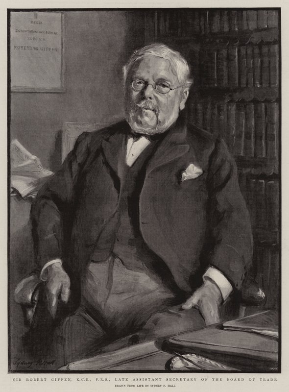 Sir Robert Giffen, KCB, FRS, Late Assistant Secretary of the Board of Trade by Sydney Prior Hall