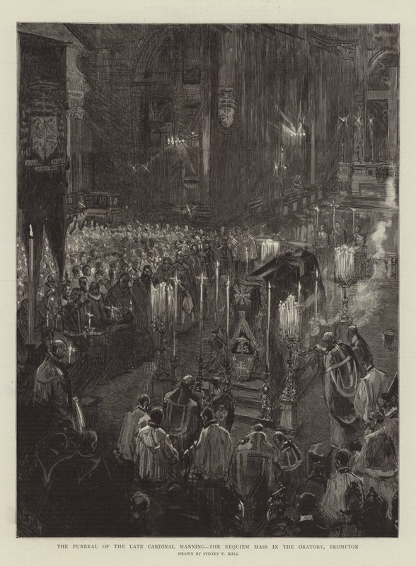 The Funeral of the Late Cardinal Manning, the Requiem Mass in the Oratory, Brompton by Sydney Prior Hall