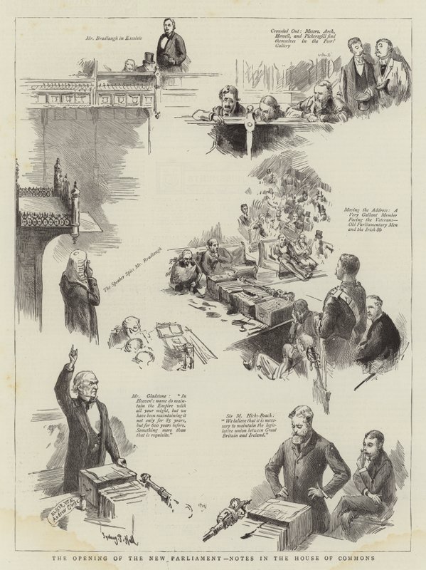 The Opening of the New Parliament, Notes in the House of Commons by Sydney Prior Hall