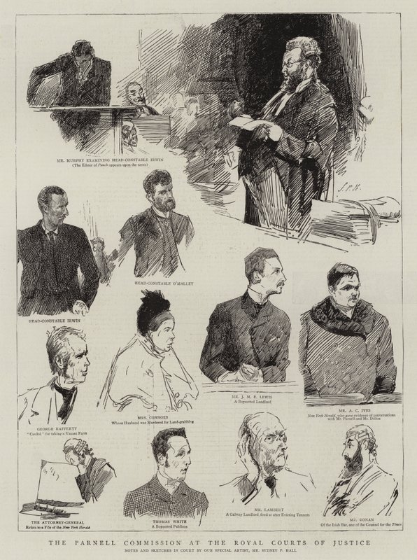 The Parnell Commission at the Royal Courts of Justice by Sydney Prior Hall