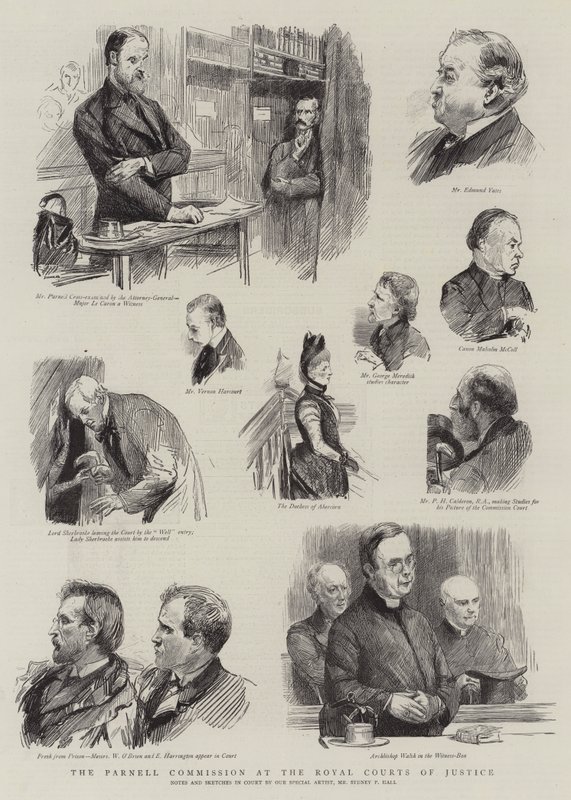 The Parnell Commission at the Royal Courts of Justice by Sydney Prior Hall