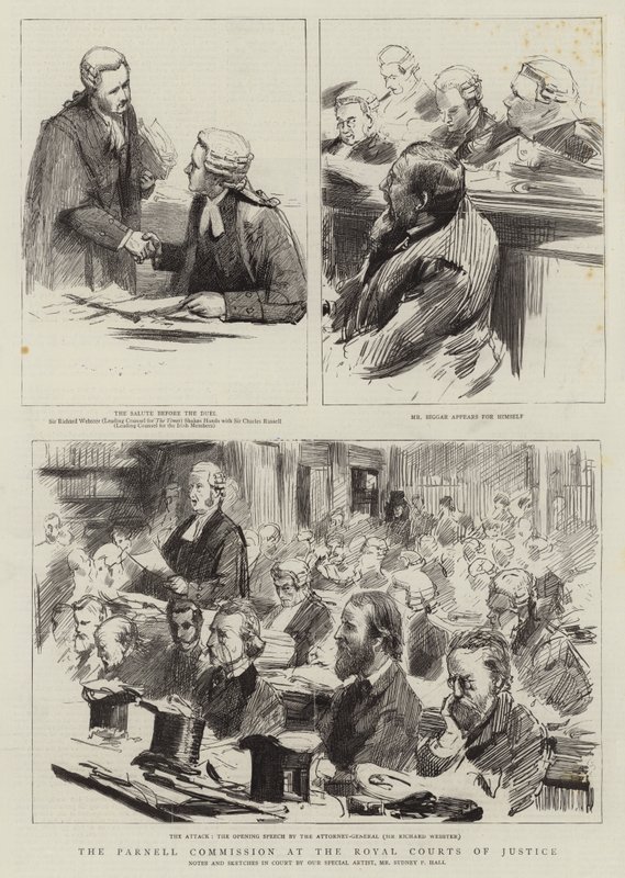 The Parnell Commission at the Royal Courts of Justice by Sydney Prior Hall