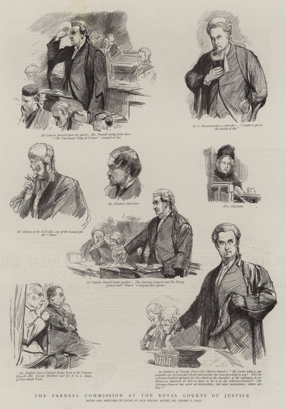 The Parnell Commission at the Royal Courts of Justice by Sydney Prior Hall