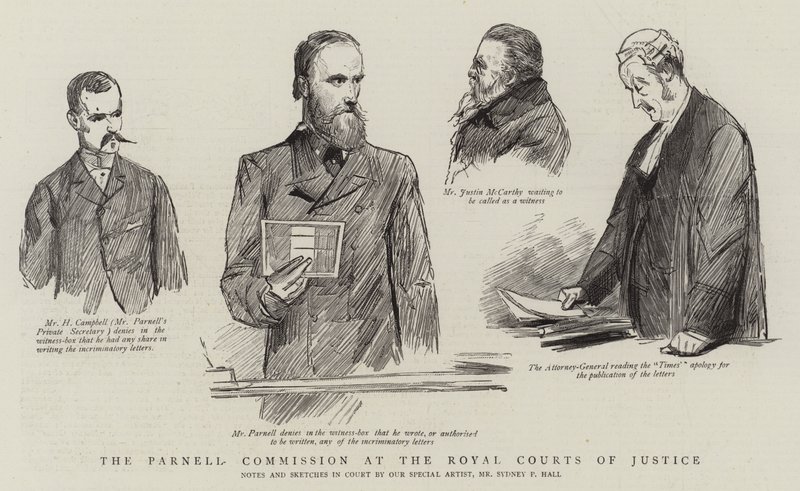 The Parnell Commission at the Royal Courts of Justice by Sydney Prior Hall
