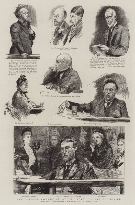 The Parnell Commission at the Royal Courts of Justice by Sydney Prior Hall