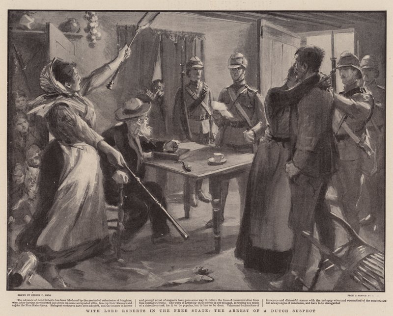 With Lord Roberts in the Free State, the Arrest of a Dutch Suspect by Sydney Prior Hall