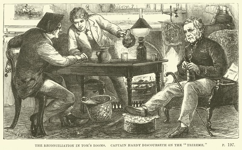Illustration for Tom Brown at Oxford by Thomas Hughes by Sydney Prior after Hall