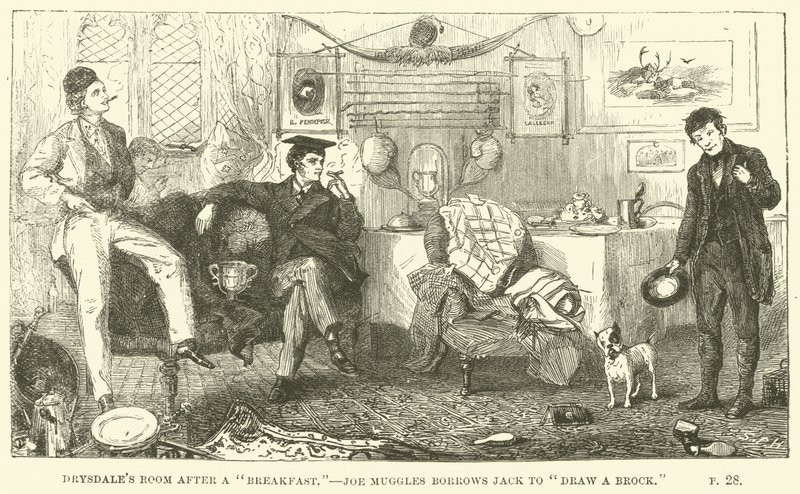 Illustration for Tom Brown at Oxford by Thomas Hughes by Sydney Prior after Hall