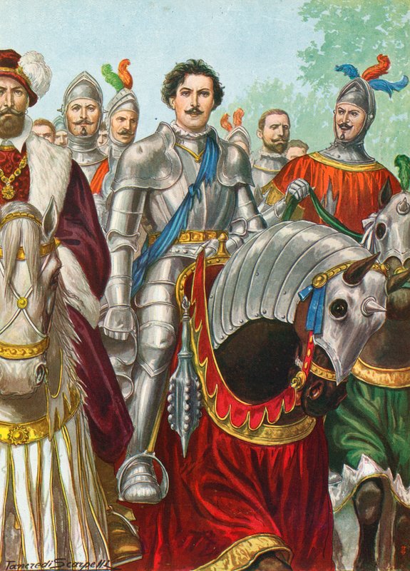 Ettore Fieramosca after the battle of Barletta in 1503 by Tancredi Scarpelli