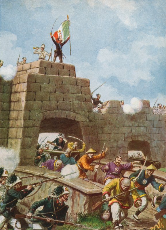 Italian Troops Entering Peking, 1900 by Tancredi Scarpelli