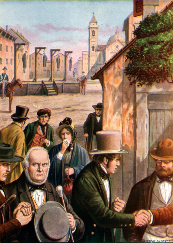 Patriots Ortolani, Zanoli, Montanari and Rambelli Executed in Ravenna by Tancredi Scarpelli