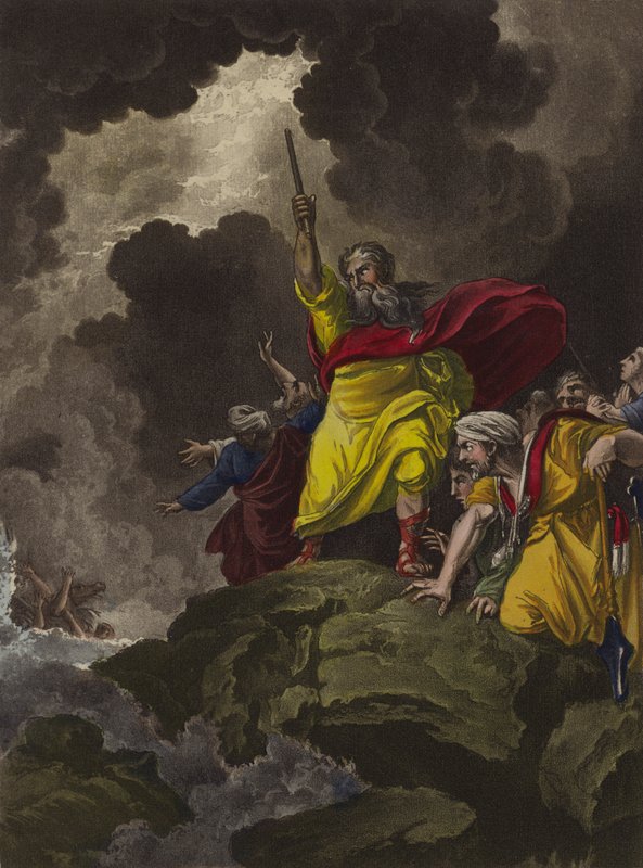 Moses crossing the Red Sea by Theodore (after) Lane
