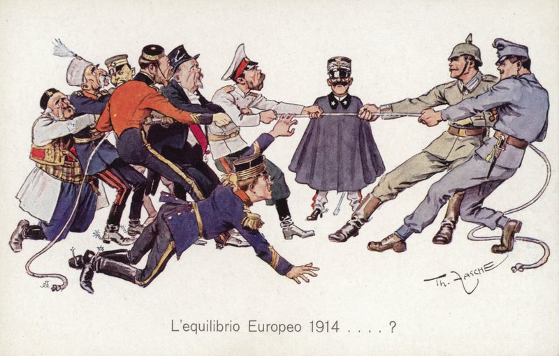 WW1 Allies playing tug of war with Central Powers by Theodore Zasche