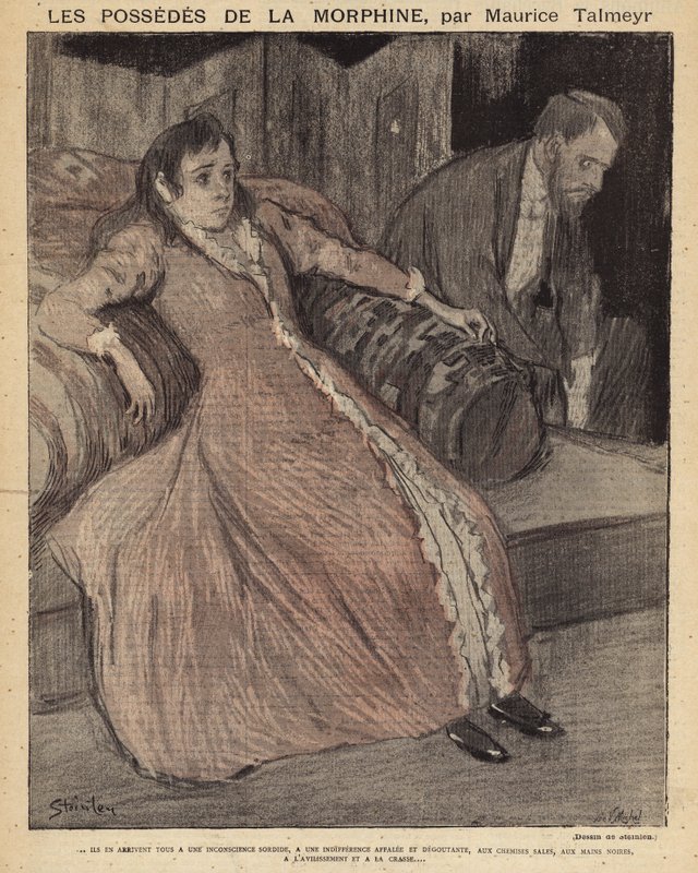 Scene from Le Possedes de la Morphine by Maurice Talmeyr by Théophile Alexandre Steinlen
