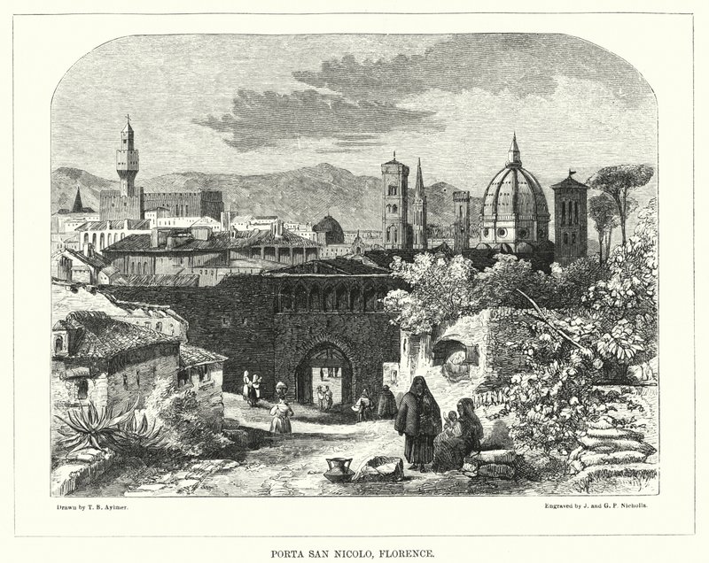 Porta San Nicolo, Florence by Thomas Brabazon Aylmer