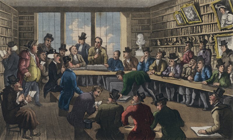 Doctor Syntax at an Auction by Thomas Rowlandson