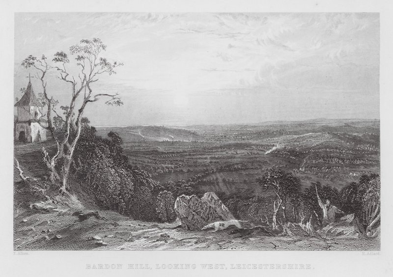 Bardon Hill, looking West, Leicestershire by Thomas (after) Allom