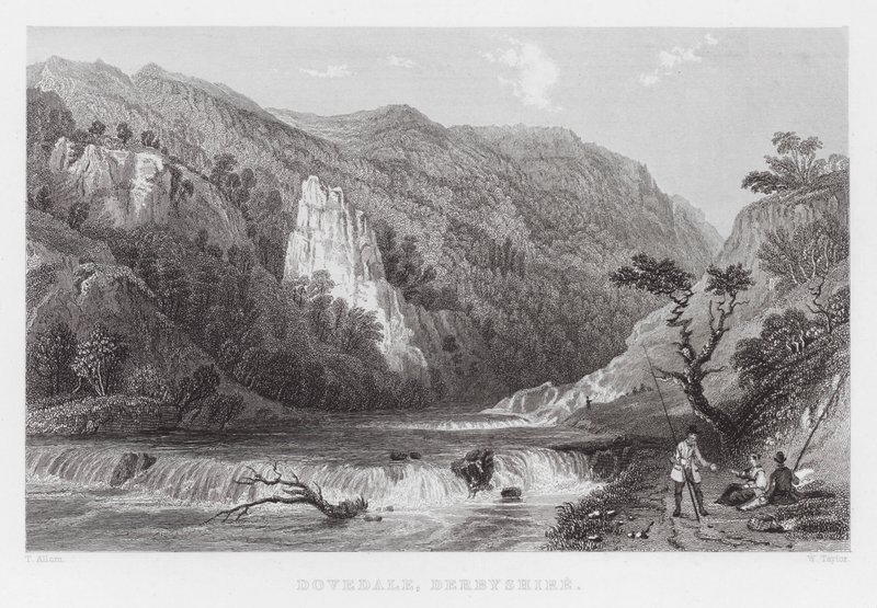 Dovedale, Derbyshire by Thomas (after) Allom