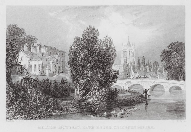 Melton Mowbray, Club House, Leicestershire (engraving) by Thomas (after) Allom