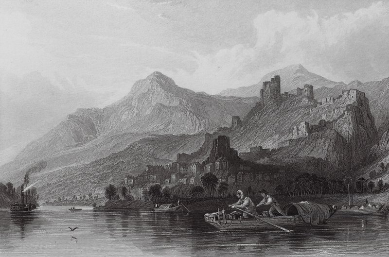 Rochemaure, on the Rhone (engraving) by Thomas (after) Allom