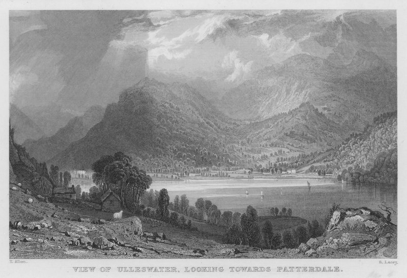 View of Ulleswater, Looking Towards Patterdale (engraving) by Thomas (after) Allom