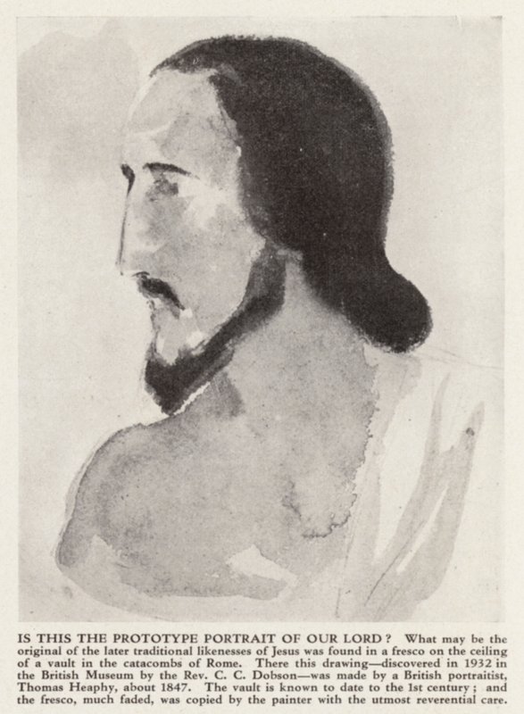 Portrait of Jesus Christ from the Catacombs of Rome by Thomas (after) Heaphy