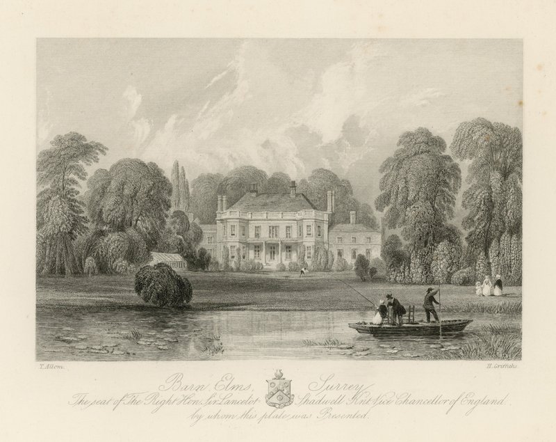 The seat of the Right Honourable Sir Lancelot Shadwell by Thomas Allom