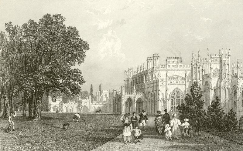 West Front of Eaton Hall, Cheshire by Thomas Allom