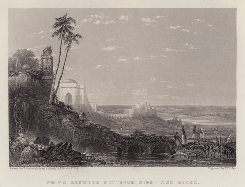 Ruins between Futtipur, Sikri and Biana by Thomas Creswick