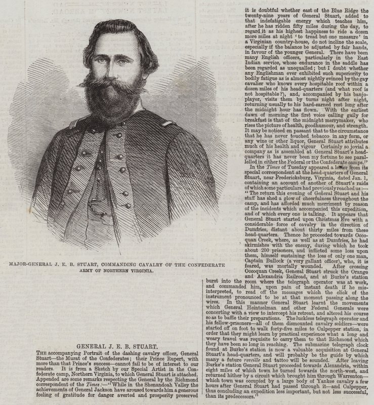 Major-General J E B Stuart, commanding Cavalry of the Confederate Army of Northern Virginia by Thomas Harrington Wilson