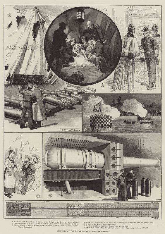Sketches at the Royal Naval Exhibition, Chelsea by Thomas Harrington Wilson