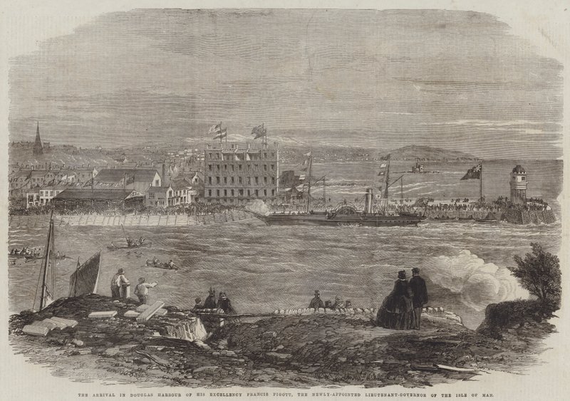 The Arrival in Douglas Harbour of His Excellency Francis Pigott, the Newly-Appointed Lieutenant-Governor of the Isle of Man by Thomas Harrington Wilson