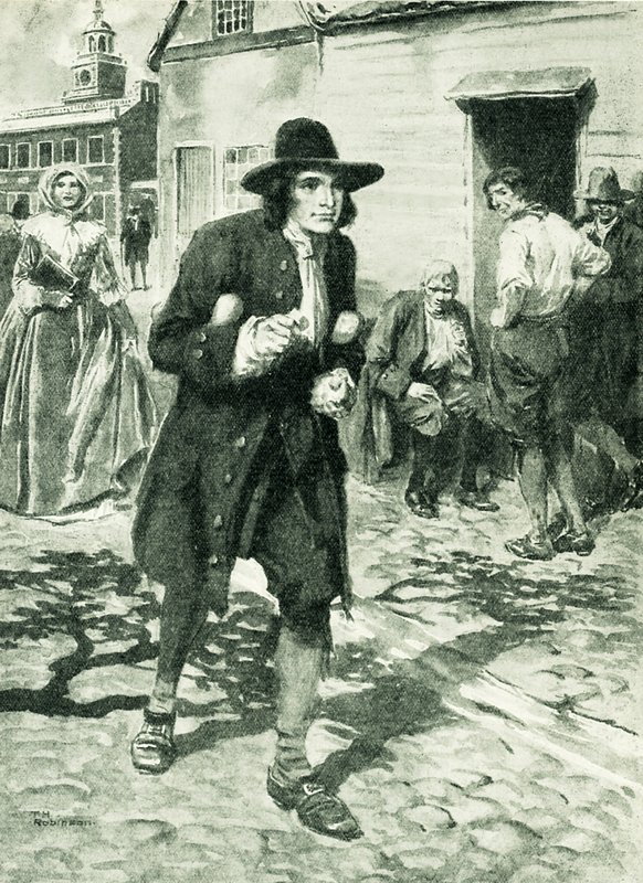 Benjamin Franklin Arriving in Philadelphia by Thomas Heath Robinson