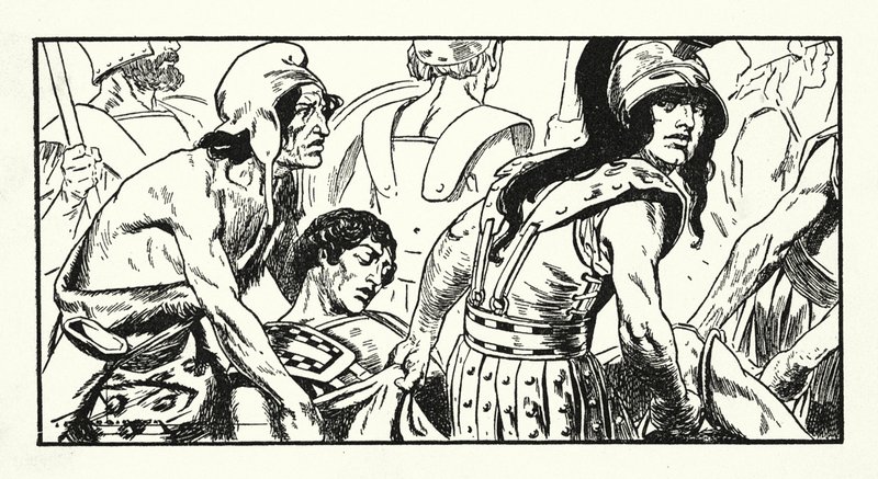 Death of Leonidas by Thomas Heath Robinson