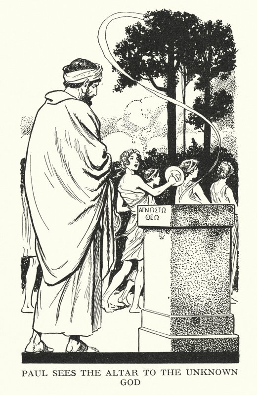 Paul Sees the Altar to the Unknown God by Thomas Heath Robinson