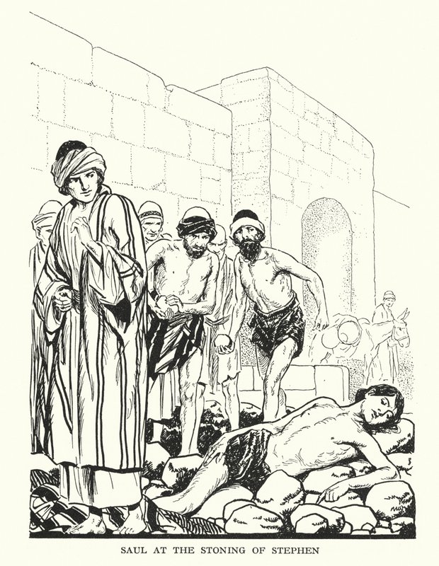Saul at the Stoning of Stephen by Thomas Heath Robinson