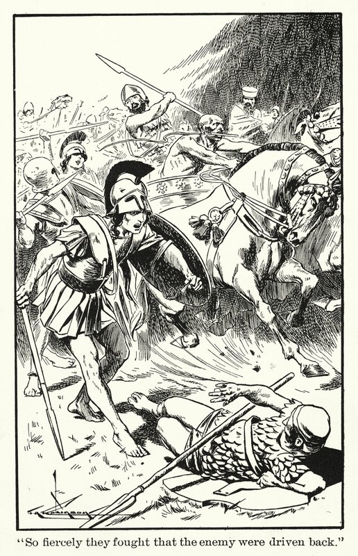 So fiercely they fought that the enemy were driven back by Thomas Heath Robinson