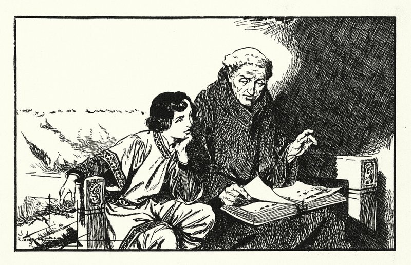 The future King Alfred being educated by Thomas Heath Robinson