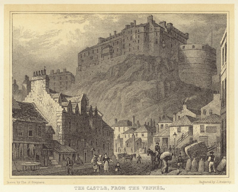 The Castle, from the Vennel by Thomas Hosmer (after) Shepherd