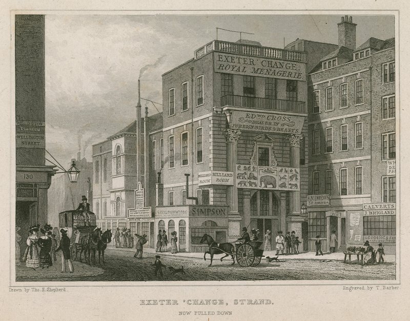 Exeter Change, The Strand, London by Thomas Hosmer Shepherd