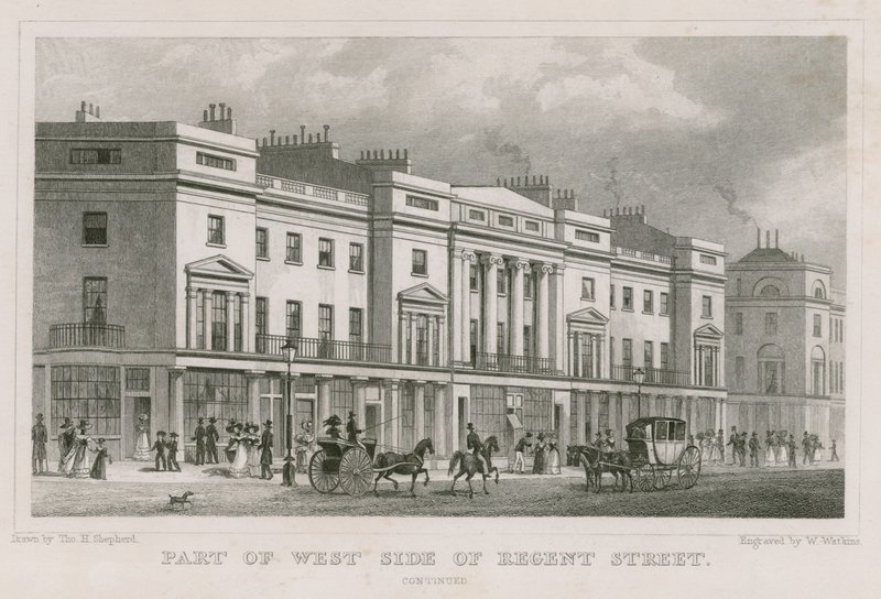Part of the west side of Regent Street, London by Thomas Hosmer Shepherd