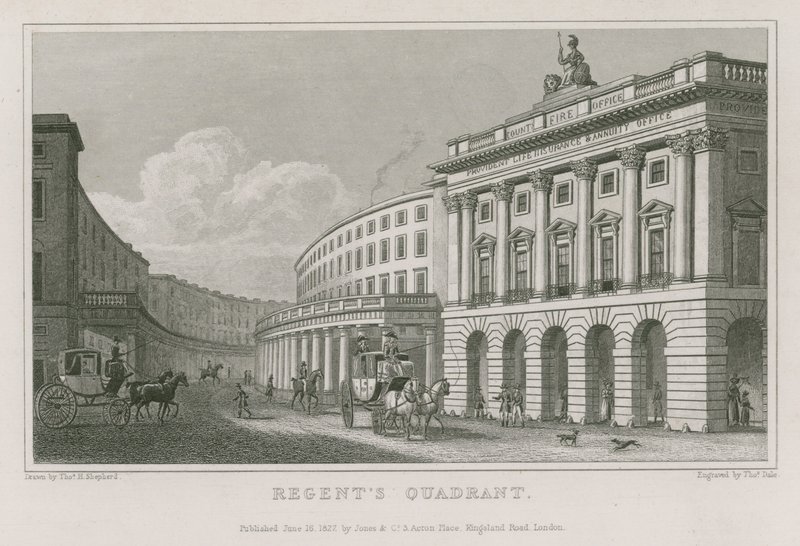 Quadrant, Regent Street, London by Thomas Hosmer Shepherd