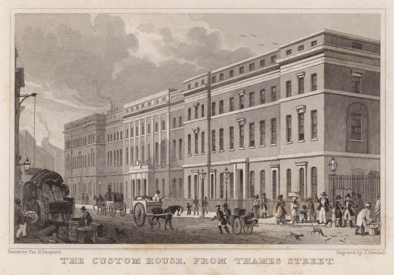 The Custom House, from Thames Street by Thomas Hosmer Shepherd