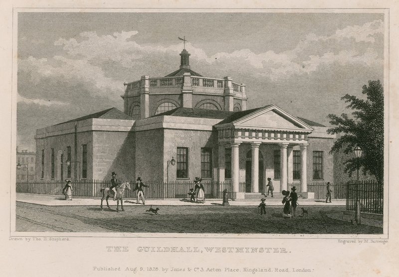 The Guildhall, Westminster, London by Thomas Hosmer Shepherd