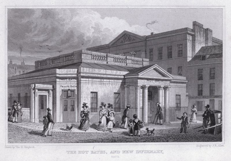 The Hot Baths, and New Infirmary, Bath by Thomas Hosmer Shepherd