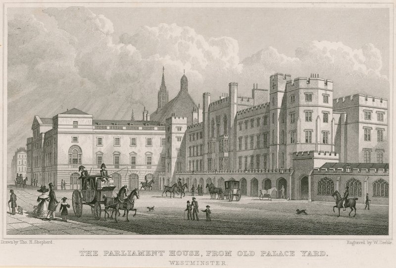 The Parliament House from the Old Palace Yard, Westminster, London by Thomas Hosmer Shepherd